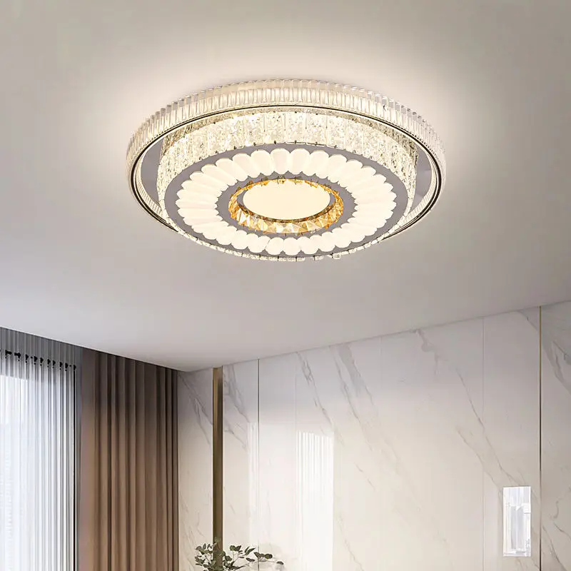 Luxury Middle Bedroom Ceiling Light Crystal LED Eye-Caring Dimmable Home Light for Wedding Banquet Hall Villa Hotel Deco — view 5