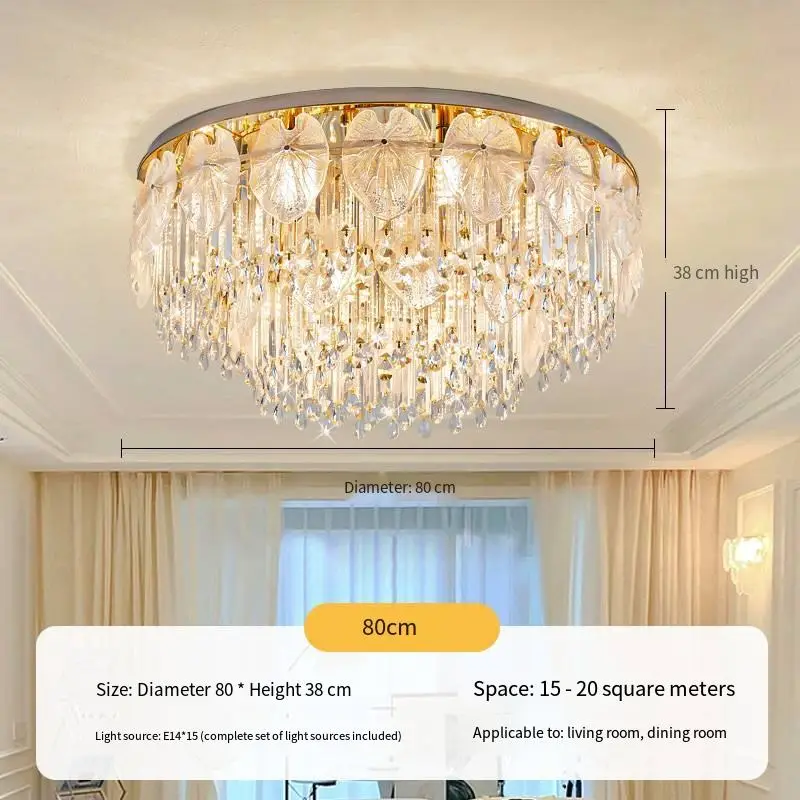 Luxury Modern Livingroom Bedroom Ceiling Lamp Crystal Villa Banquet Hall Style for Hotel Lobby Whole House Decor Ceiling — view 6