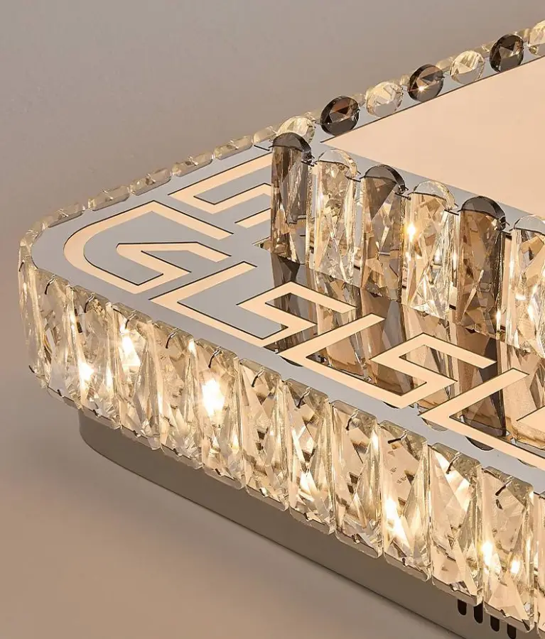 Luxury Home Room Decor LED Middle Crystal Ceiling Lamp Villa Livingroom Bedroom Hotel Banquet Hall Stainless Steel Ceili — view 4