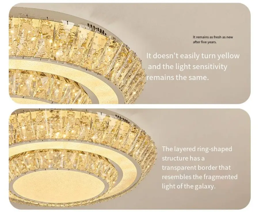 Luxury Middle Ceiling Lamp Crystal LED Villa Round LivingRoom Bedroom Hotel Lobby Home Decor Stainless Steel Ceiling Lig — view 5