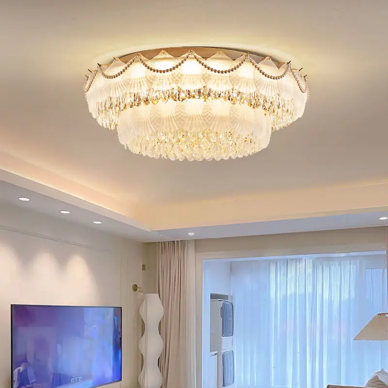 Luxury French Crystal Ceiling Lamp Home Room LivingRoom Bedroom Villa Hotel Banquet Lobby Hall Decor Iron Glass Ceiling — view 2