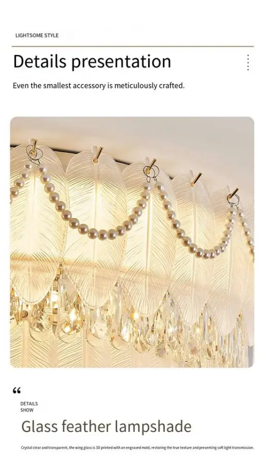 French Home Room Decor Ceiling Lamp Luxury Crystal LivingRoom Bedroom Villa Hotel Banquet Hall Modern Iron Glass Ceiling — view 4