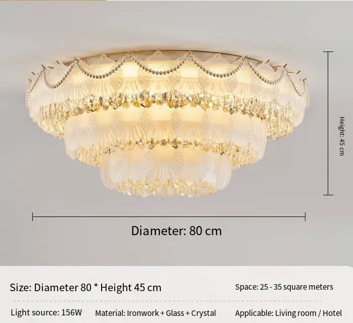 Luxury French Crystal Ceiling Lamp Home Room LivingRoom Bedroom Villa Hotel Banquet Lobby Hall Decor Iron Glass Ceiling — view 6