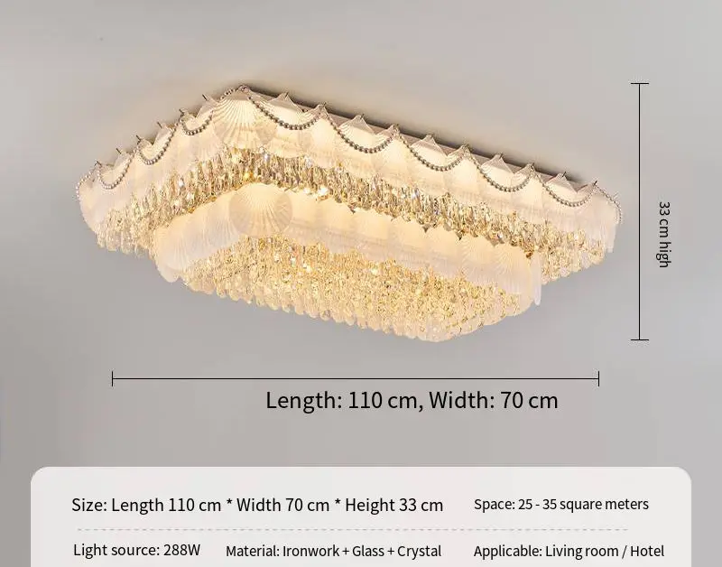 French Luxury Crystal Home LivingRoom Large Ceiling Lamp Iron Glass Villa Hotel Bedroom Banquet Lobby Hall Decor Ceiling — view 2