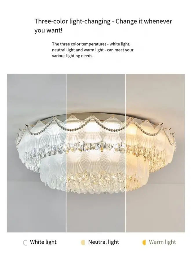 French Luxury Crystal Home LivingRoom Large Ceiling Lamp Iron Glass Villa Hotel Bedroom Banquet Lobby Hall Decor Ceiling — view 5