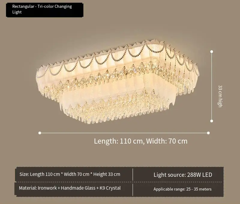 French Luxury Crystal Home LivingRoom Bedroom Large Ceiling Lamp Villa Hotel Banquet Hall Decor Modern Iron Glass Ceilin — view 2