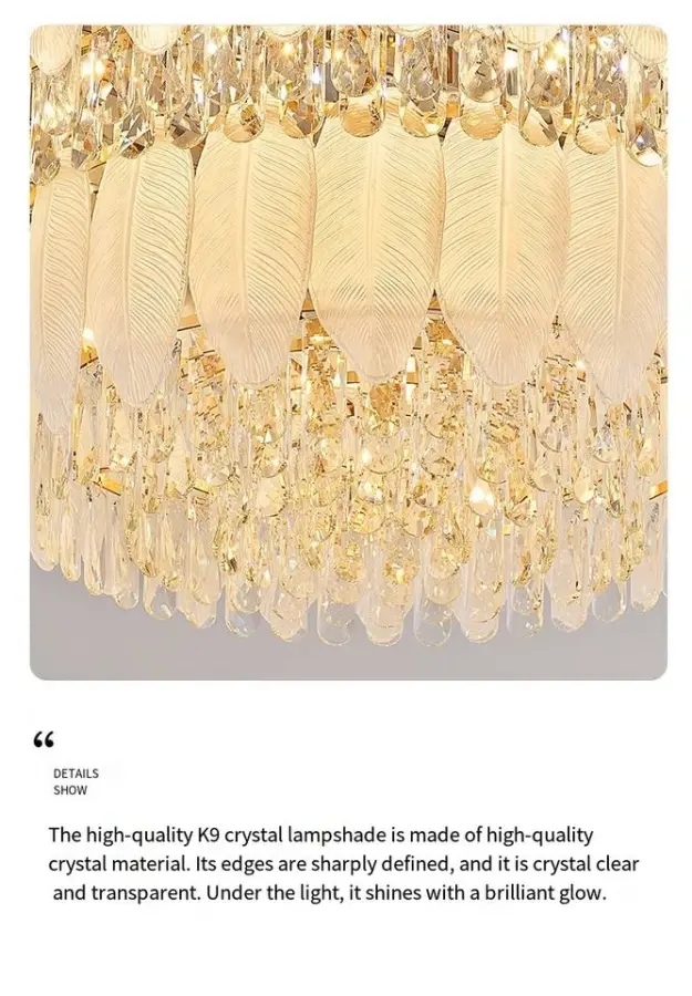 French Luxury Crystal Home LivingRoom Bedroom Large Ceiling Lamp Villa Hotel Banquet Hall Decor Modern Iron Glass Ceilin — view 4