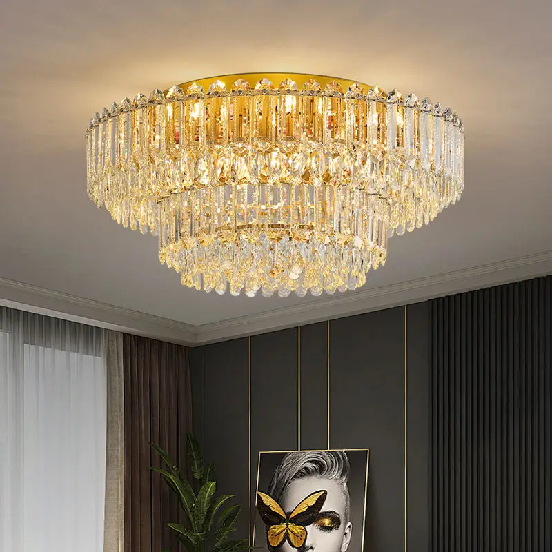 Luxury Crystal Ceiling Light for Home Villa Hotel Banquet Hall Round Ceiling Lamp BedRoom Livingroom Decor Iron Ceiling — view 2