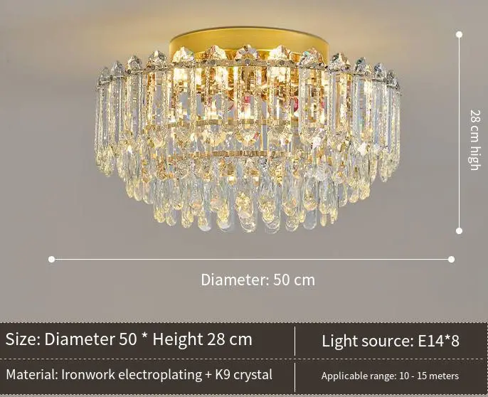Luxury Crystal Ceiling Light for Home Villa Hotel Banquet Hall Round Ceiling Lamp BedRoom Livingroom Decor Iron Ceiling — view 4