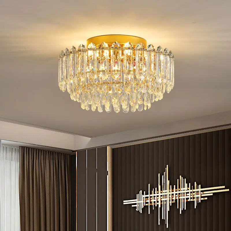 Luxury Crystal Ceiling Light for Home Villa Hotel Banquet Hall Round Ceiling Lamp BedRoom Livingroom Decor Iron Ceiling — view 5