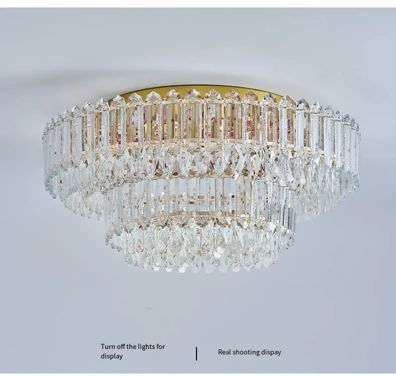Luxury Crystal Ceiling Light for Home Villa Hotel Banquet Hall Round Ceiling Lamp BedRoom Livingroom Decor Iron Ceiling — view 6