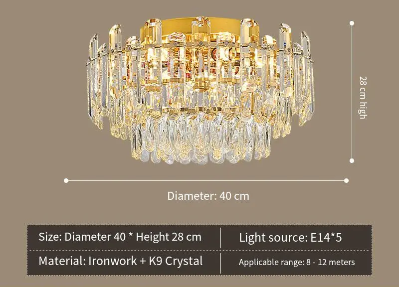 Modern Luxury Crystal Banquet Hall Round Ceiling Lamp Home Room Decor LED Middle for Villa Hotel Hall Modern Iron Ceilin — view 5