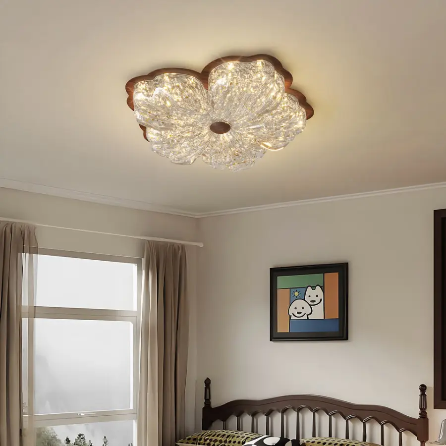 Modern Ceiling Lamp LED Iron Crystal Sand Middle Ceiling Light for Home Office Living Room Bedroom Hotel Hallway Luxury — view 2
