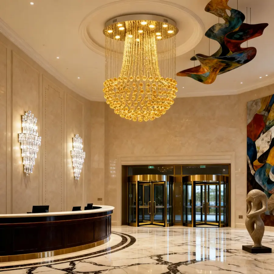 Decorative Crystal Led Villa Ceiling Banquet Hall Island Modern Lamp Home Decor Luxury for Lamp Home Livingroom Decor — view 1