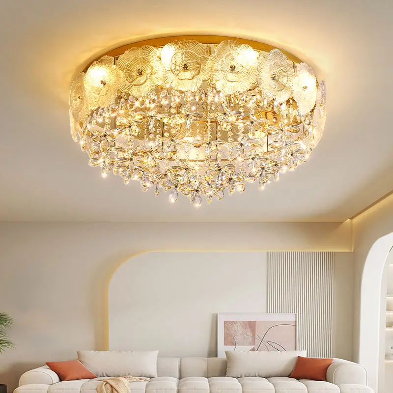 Luxury Home Room Decor LED Middle Crystal Ceiling Lamp for Villa Stair Hotel Wedding Banquet Hall Decor Modern Pendant L — view 1