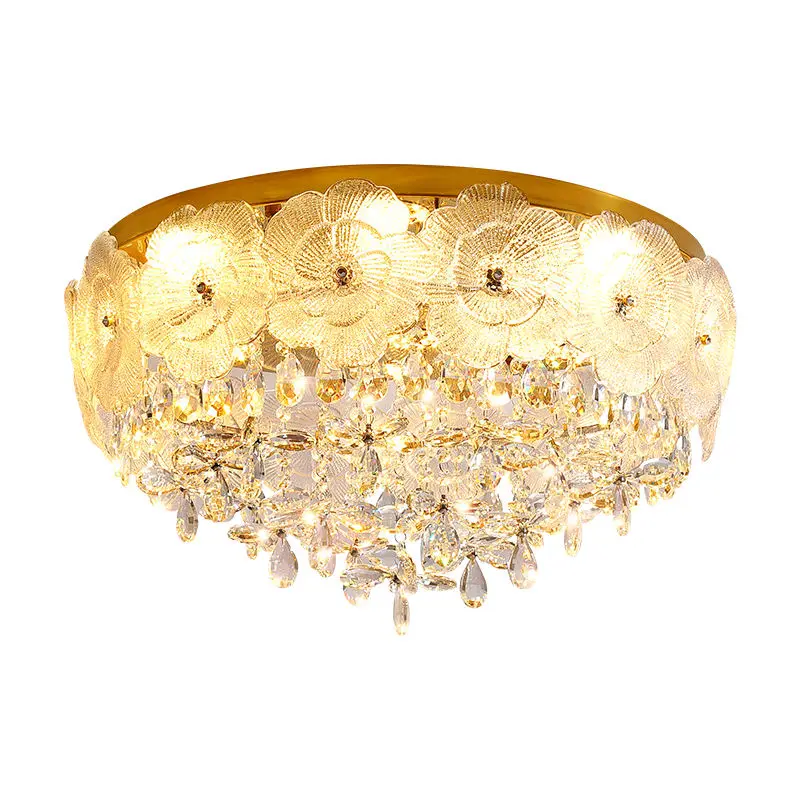 Luxury Home Room Decor LED Middle Crystal Ceiling Lamp for Villa Stair Hotel Wedding Banquet Hall Decor Modern Pendant L — view 2