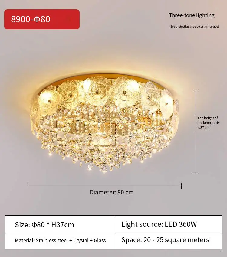 Luxury Home Room Decor LED Middle Crystal Ceiling Lamp for Villa Stair Hotel Wedding Banquet Hall Decor Modern Pendant L — view 3