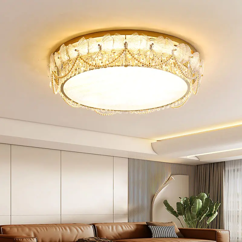 LED Luxury Decorative Crystal Middle Ceiling Light for Bedroom Loft Pendant Light Modern Home Room Villa Entrance Hall L — view 1