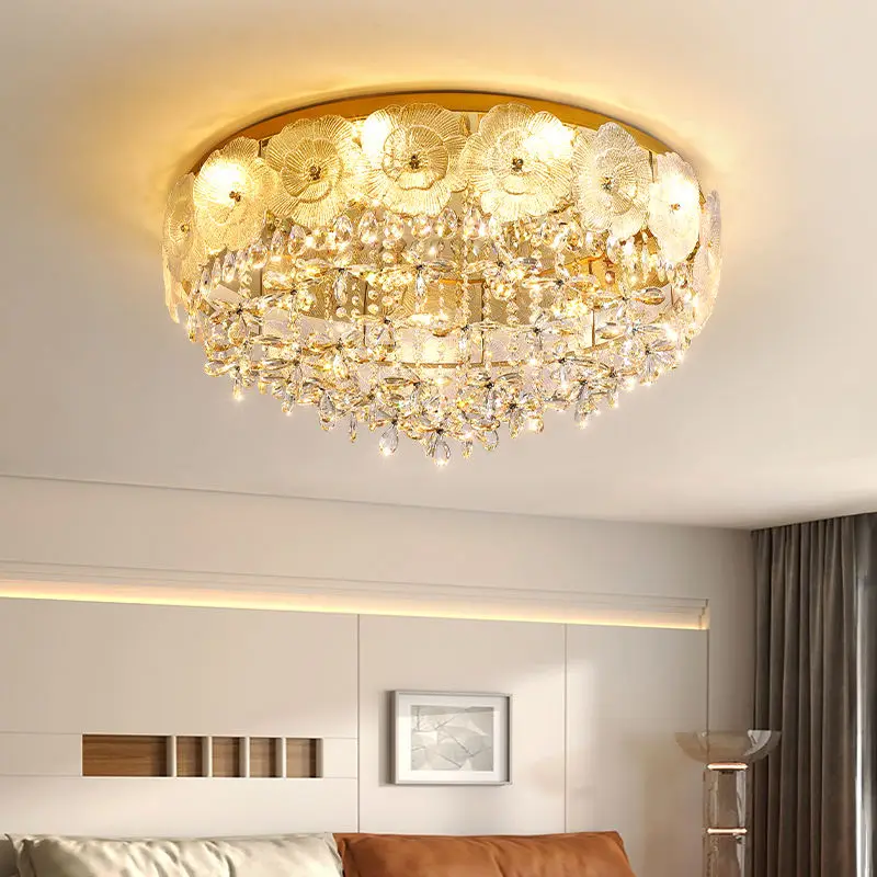 Luxury Home Room Decor LED Middle Crystal Ceiling Lamp for Villa Stair Hotel Wedding Banquet Hall Decor Modern Pendant L — view 4