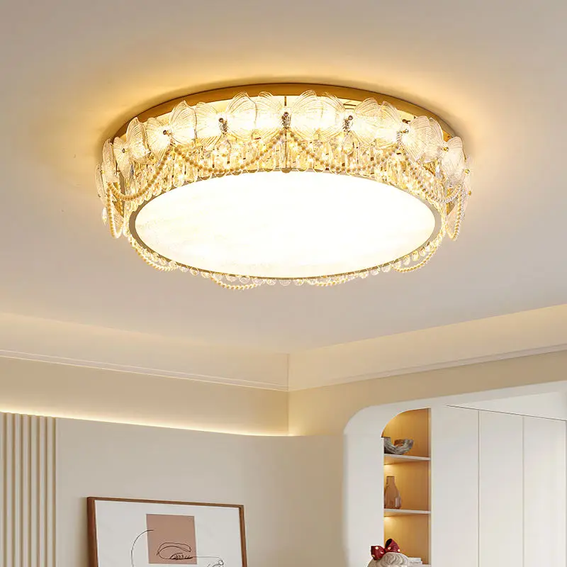 LED Luxury Decorative Crystal Middle Ceiling Light for Bedroom Loft Pendant Light Modern Home Room Villa Entrance Hall L — view 4