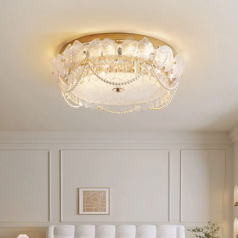 LED Luxury Decorative Crystal Middle Ceiling Light for Bedroom Loft Pendant Light Modern Home Room Villa Entrance Hall L — view 6