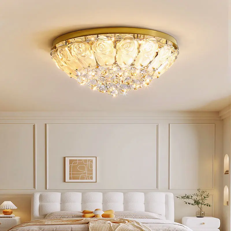 Modern Luxury LED Crystal Ceiling Lamp Middle Gold Pendant Light for Home Villa Hotel Wedding Banquet Hall Home Room Dec — view 6