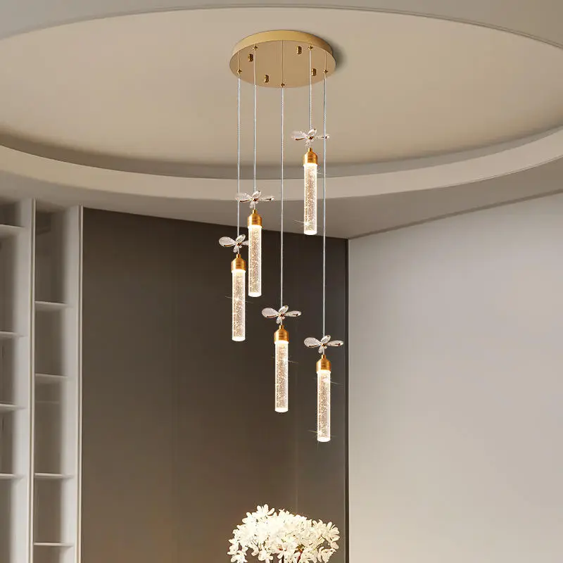 Luxury Led Dining Table Crystal Villa Chandelier Light Long Bar Middle for Restaurant Livingroom Hotel Ceiling Pendant L — view 1