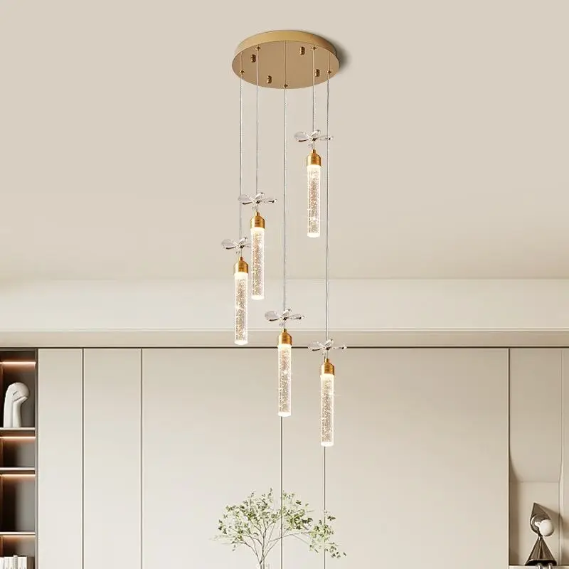Luxury Led Dining Table Crystal Villa Chandelier Light Long Bar Middle for Restaurant Livingroom Hotel Ceiling Pendant L — view 2
