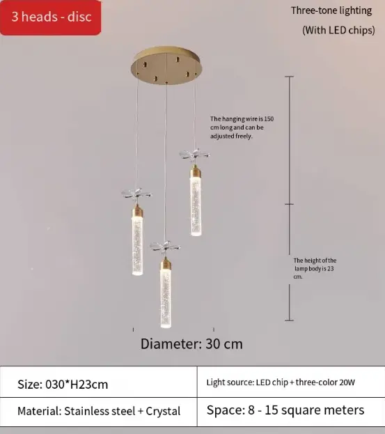 Luxury Led Dining Table Crystal Villa Chandelier Light Long Bar Middle for Restaurant Livingroom Hotel Ceiling Pendant L — view 4