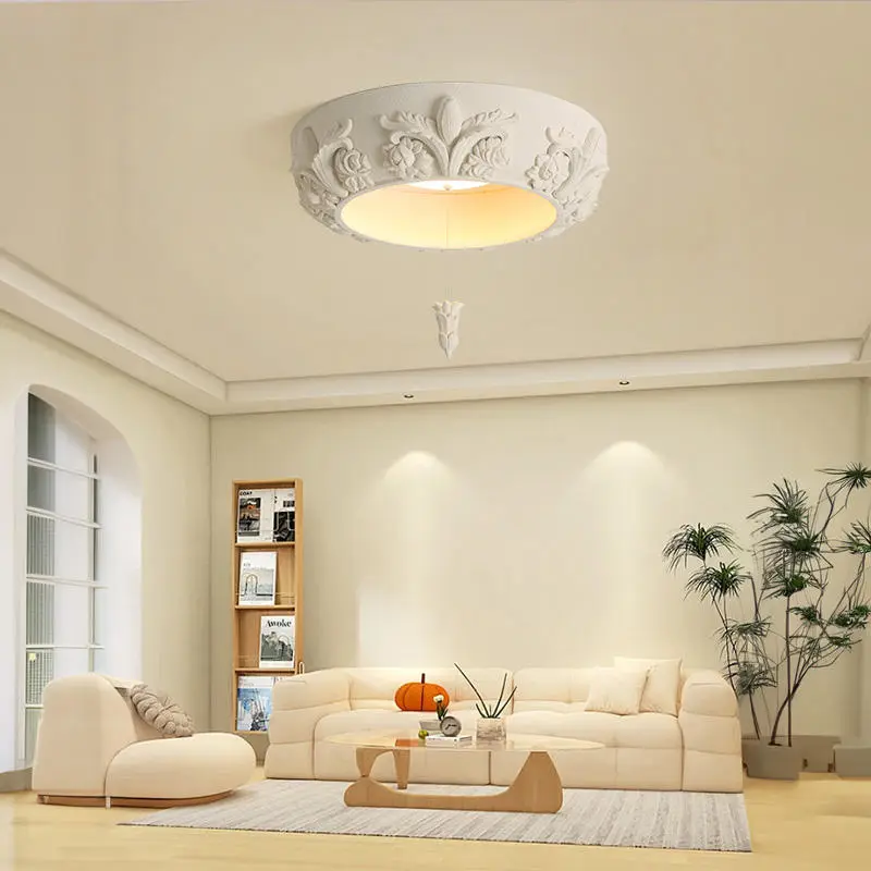 French Classic LED Villa Ceiling Lamp Resin Middle Ceiling Light for Living Room Hotel Lobby Wedding Banquet Hall Ceilin — view 2