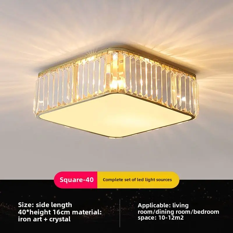 European-Style Luxury Crystal Chandelier Modern LED Pendant Lighting with Luminous Arms Hanging Glass for Living Room — view 5