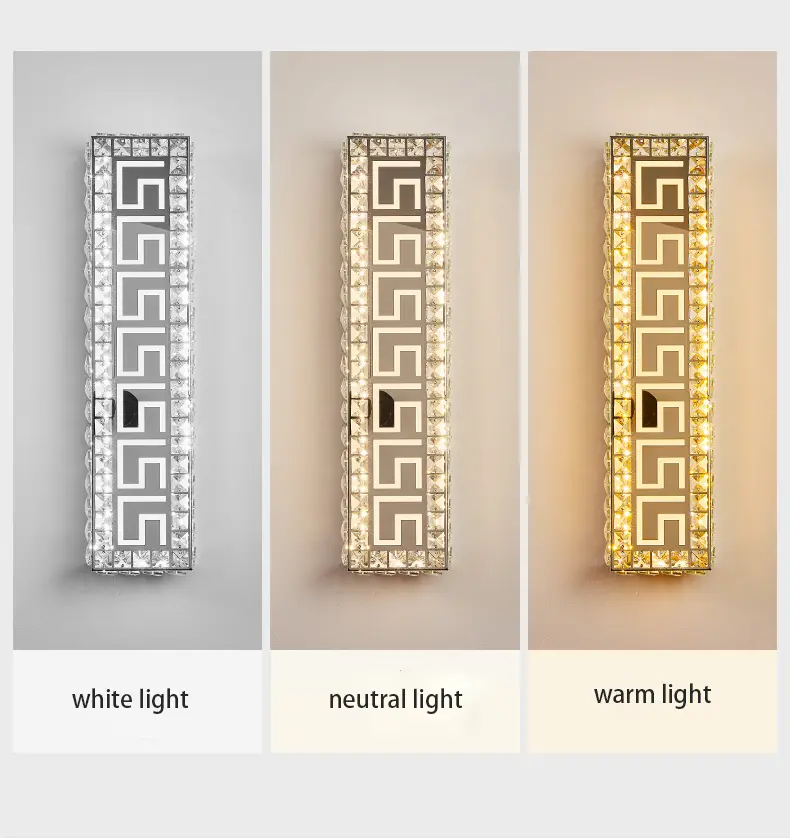 Luxury Bedroom Hallway Crystal Sconce Wall Light Stairs Entrance Porch Bedside Stainless Steel Restaurant Led Wall Light — view 4