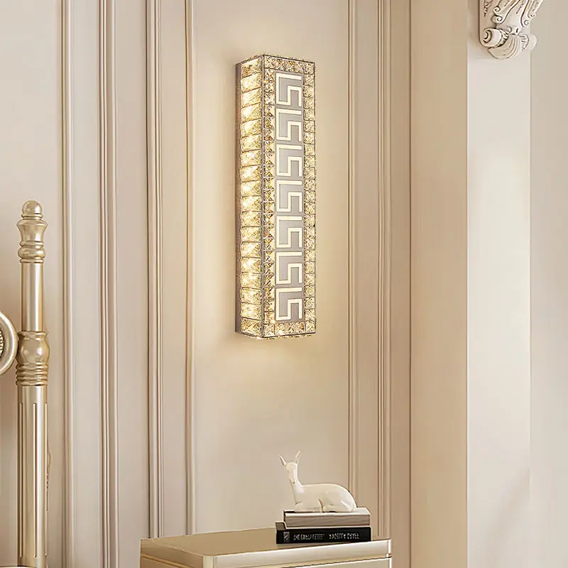 Luxury Bedroom Hallway Crystal Sconce Wall Light Stairs Entrance Porch Bedside Stainless Steel Restaurant Led Wall Light — view 5