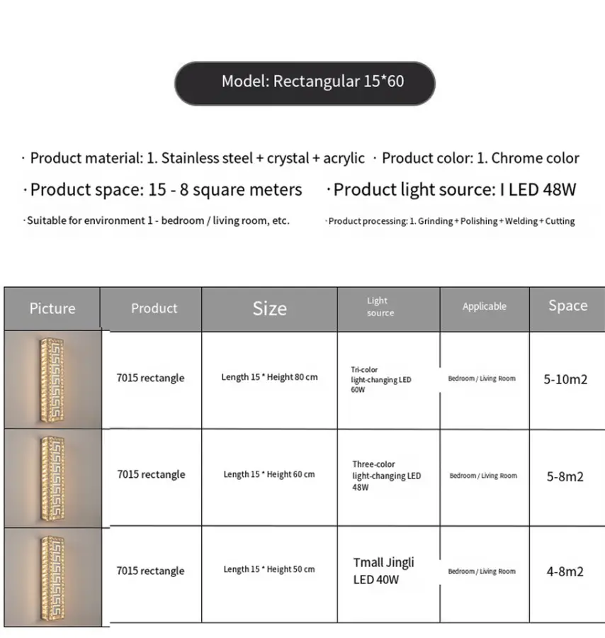 Luxury Bedroom Hallway Crystal Sconce Wall Light Stairs Entrance Porch Bedside Stainless Steel Restaurant Led Wall Light — view 6