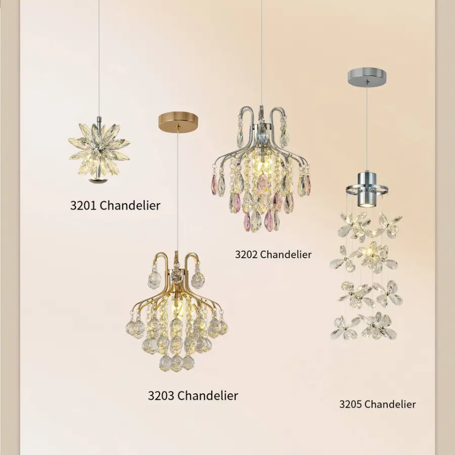 Luxury Crystal Small Night Light LED Bar Pendant Home Room Decor Hanging Chandelier Lamp Adjustable Height Dimmable Eye- — view 4