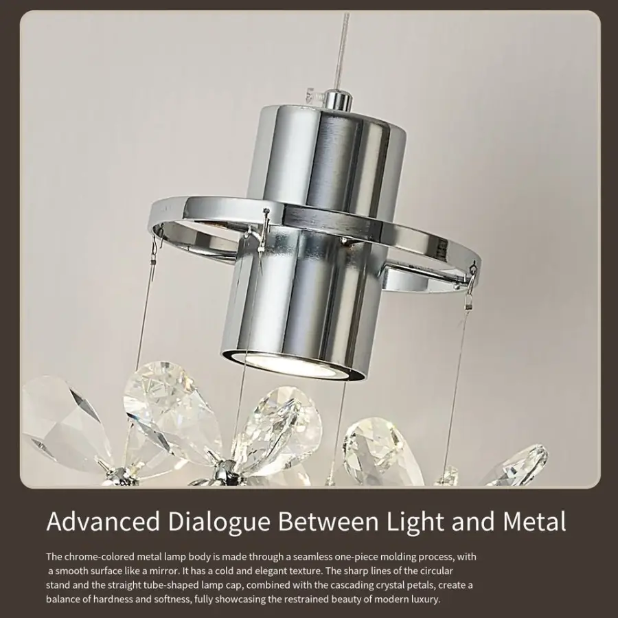 Luxury Crystal Small Night Light Led bar Pendant HomeRoom Decor Adjustable Height Lamp Hanging Modern Iron Chandelier Li — view 4