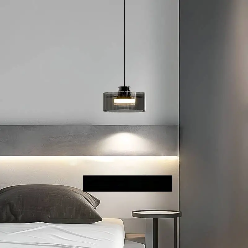 Modern Hotel bar Luxury Aluminum Acrylic Small Night Home Light Led Pendant Decor Ceiling Lamp Hanging Glass Chandelier — view 1