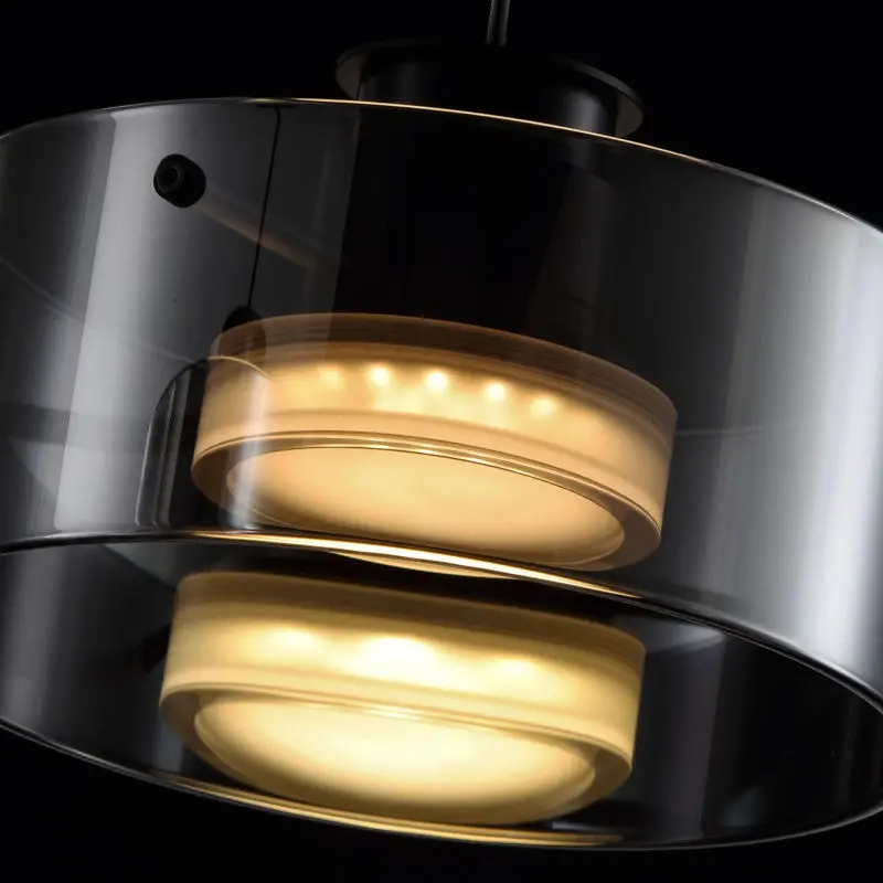 Modern Hotel bar Luxury Aluminum Acrylic Small Night Home Light Led Pendant Decor Ceiling Lamp Hanging Glass Chandelier — view 3