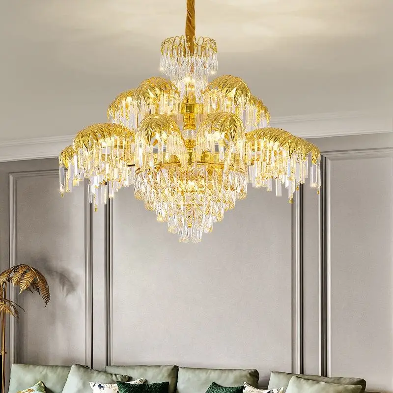 European Luxury Villa Duplex Hotel Crystal Chandelier Zhongshan Lighting French Style for Living Dining Room Middle-Aged — view 4