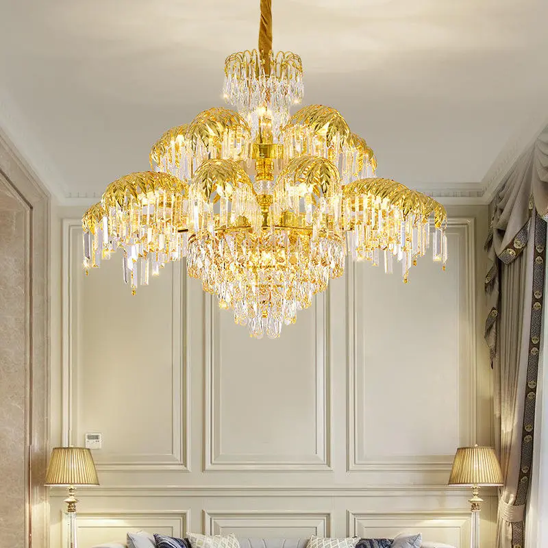 European Luxury Villa Duplex Hotel Crystal Chandelier Zhongshan Lighting French Style for Living Dining Room Middle-Aged — view 5