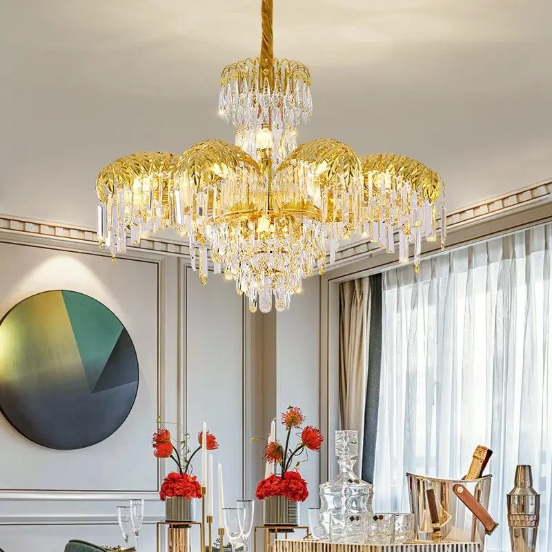 European Luxury Villa Duplex Hotel Crystal Chandelier Zhongshan Lighting French Style for Living Dining Room Middle-Aged — view 6