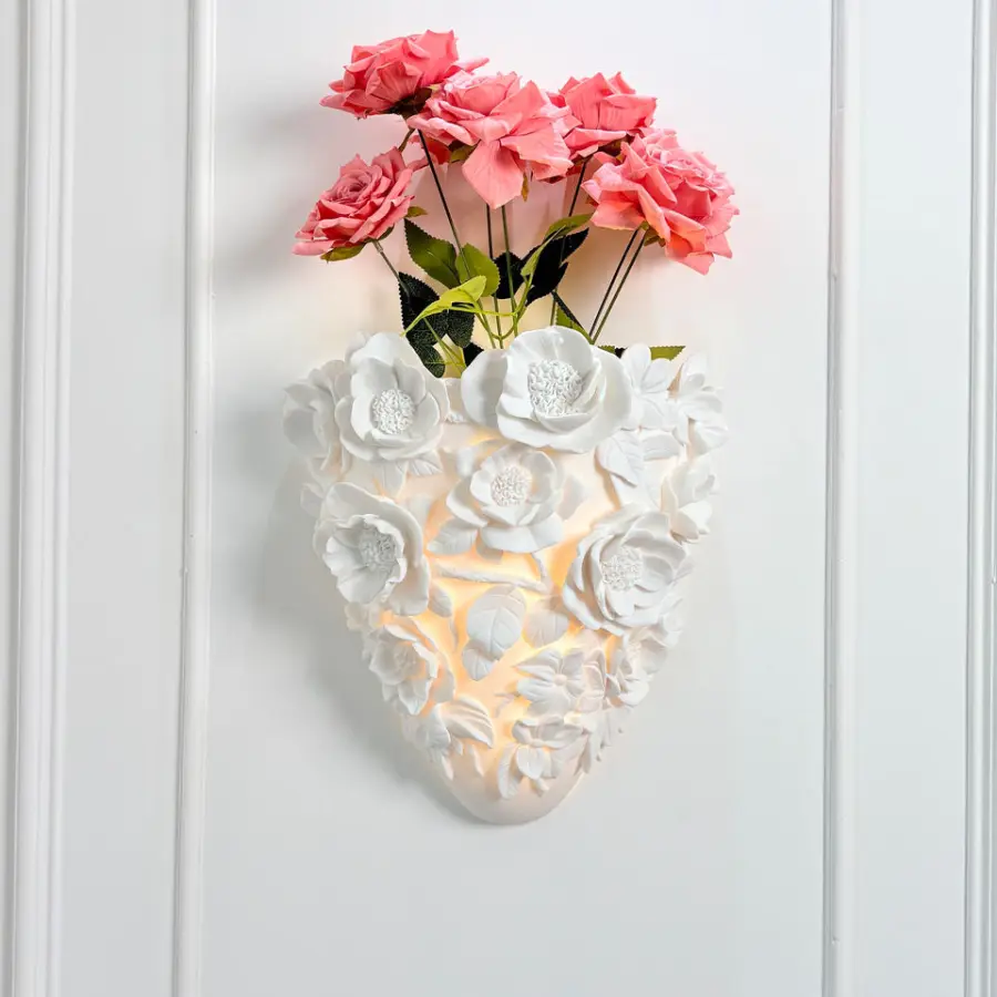 Modern Rose Resin Wall Lamp LED High-End Dimmable High CRI 85 for Living Room Bedroom Bedside Corridor — view 1