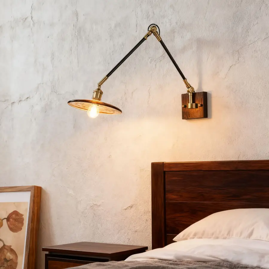 Ceiling Lamp Hanging Modern House Luxury Small Study Night Light Long Wall Light White Wax Wood Iron LED Dimmable Eye-Ca — view 1