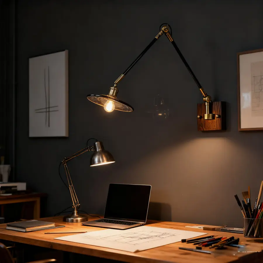 Ceiling Lamp Hanging Modern House Luxury Small Study Night Light Long Wall Light White Wax Wood Iron LED Dimmable Eye-Ca — view 5