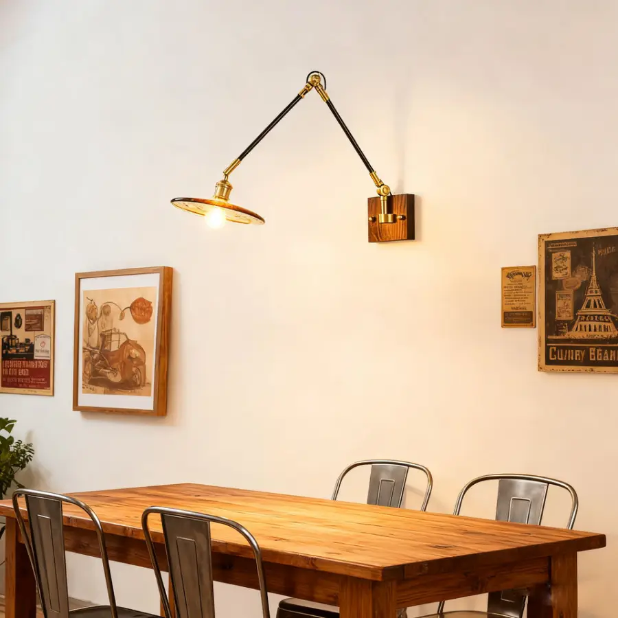 Ceiling Lamp Hanging Modern House Luxury Small Study Night Light Long Wall Light White Wax Wood Iron LED Dimmable Eye-Ca — view 6