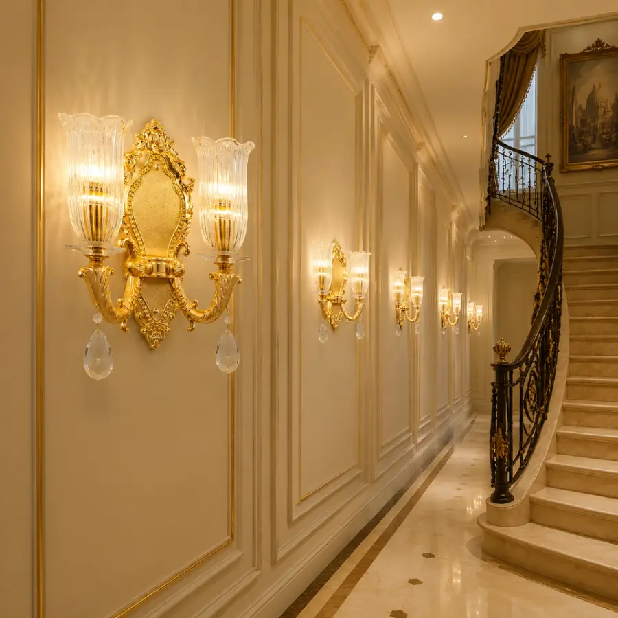 Luxury Modern Classic Aisle Entryway Beside Bed at Entrance Crystal Villa Dining Led Wall Light for Living Room Hotel Wa — view 2