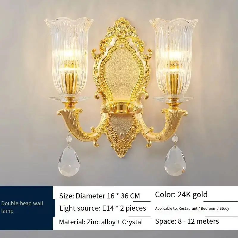 Luxury Modern Classic Aisle Entryway Beside Bed at Entrance Crystal Villa Dining Led Wall Light for Living Room Hotel Wa — view 6