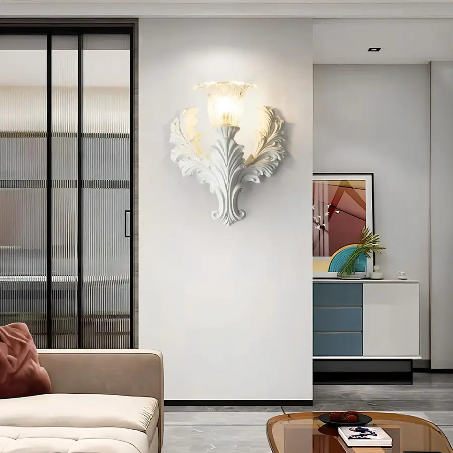 Modern Bedroom Headboard Wall Light Resin Glass Hardware Corridor Passage Staircase Entrance Hall Foyer Living Room Wall — view 4