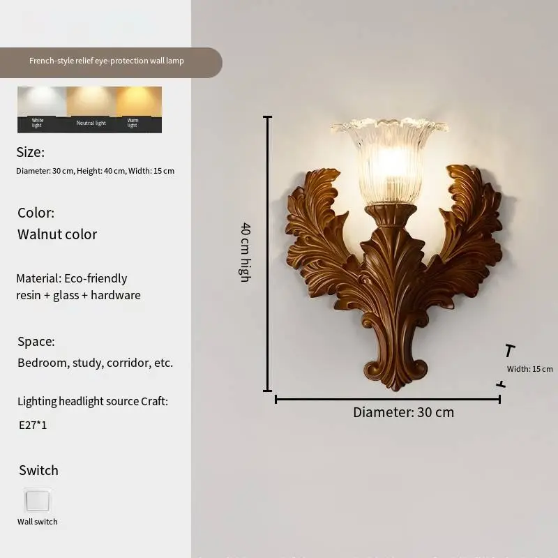 Modern Bedroom Headboard Wall Light Resin Glass Hardware Corridor Passage Staircase Entrance Hall Foyer Living Room Wall — view 6