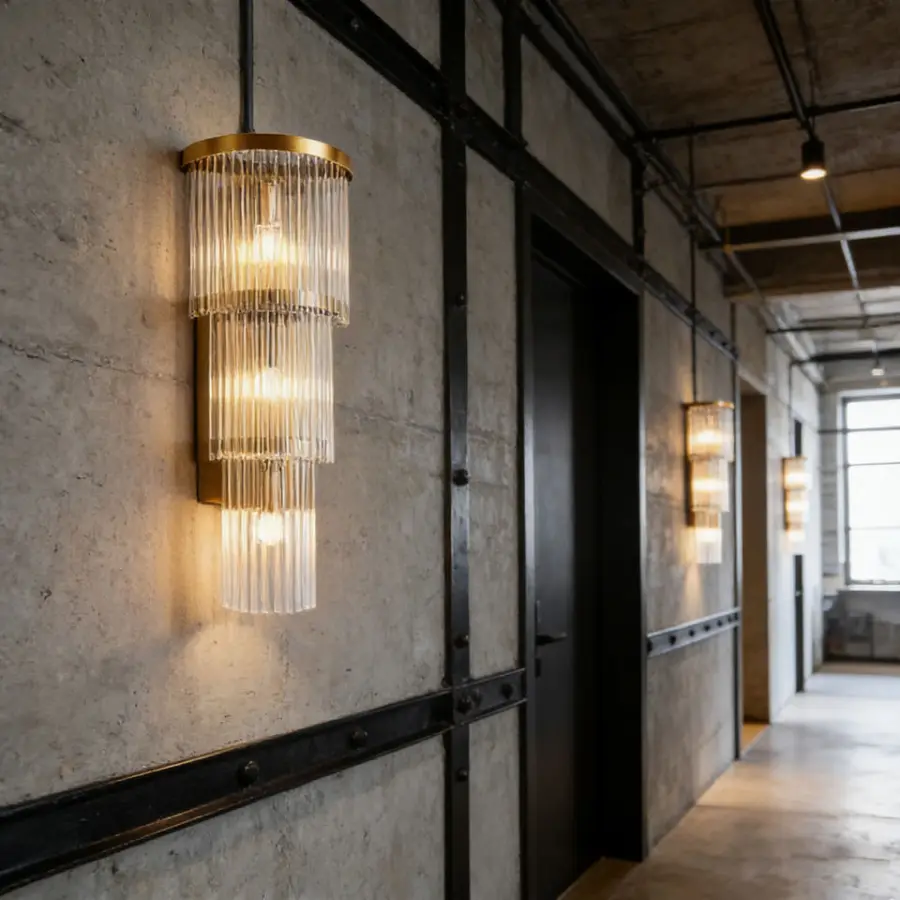 Modern Gold Crystal Wall Lamp Hotel Wall Mount Stainless Steel LED High CRI 80 Sconce — view 4